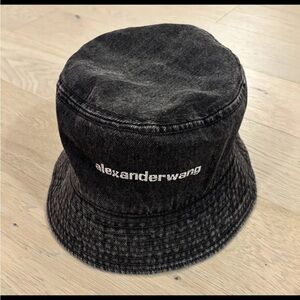 ALEXANDER WANG Denim Bucket Hat With Crystal Logo
